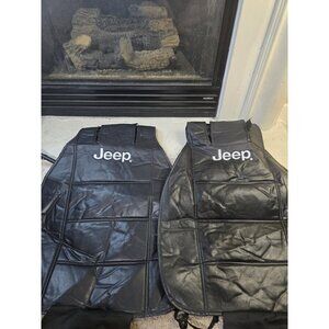 Pair Of Plasticolor Jeep Black Vinyl Universal Fit Automotive Seat Covers